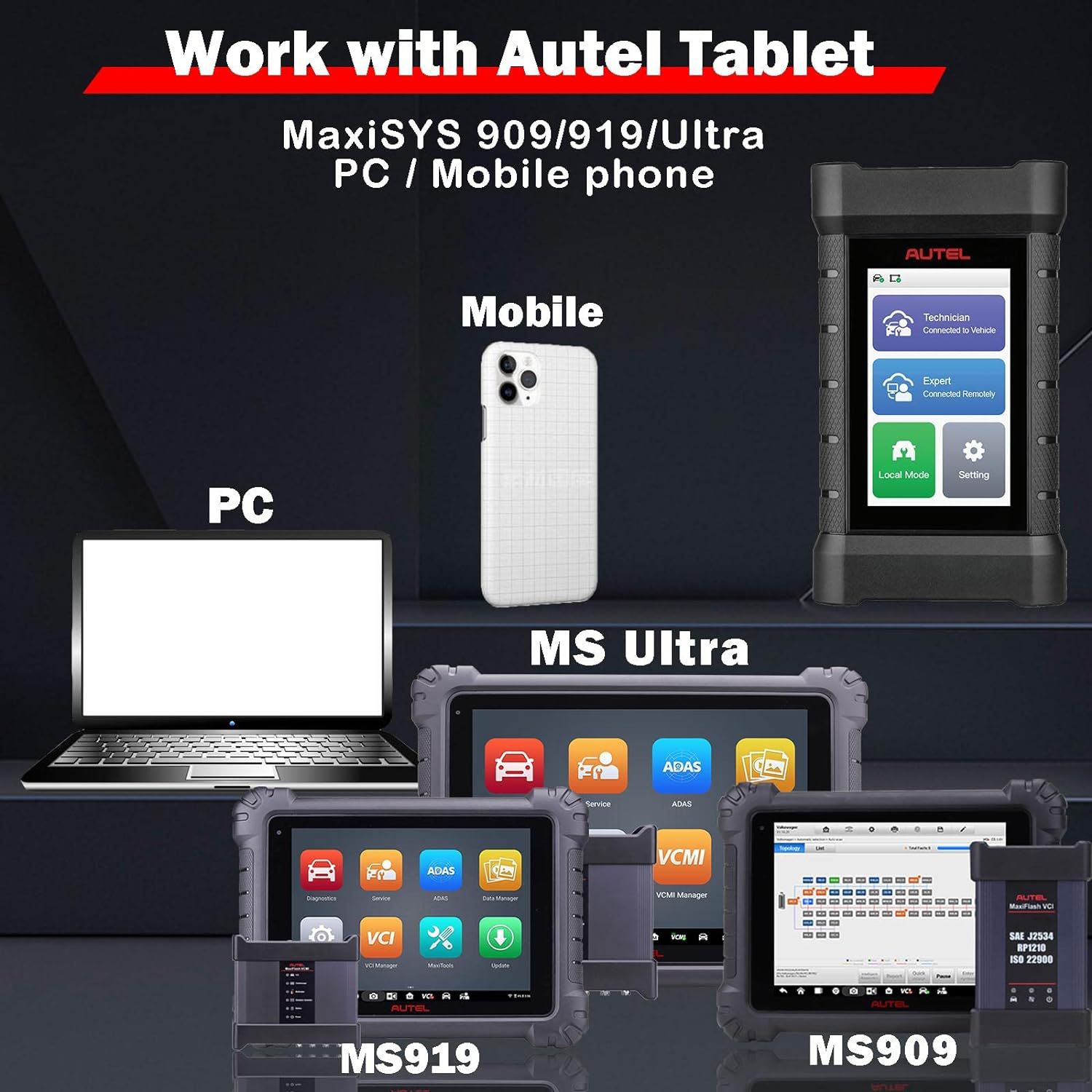 2024 Autel MaxiFlash XLink J2534 Ferramenta Remote Expert ECU Dispositivo de Programação Trabalho com PC, Telefone Móvel e Autel Ultra, MS919, MS909
