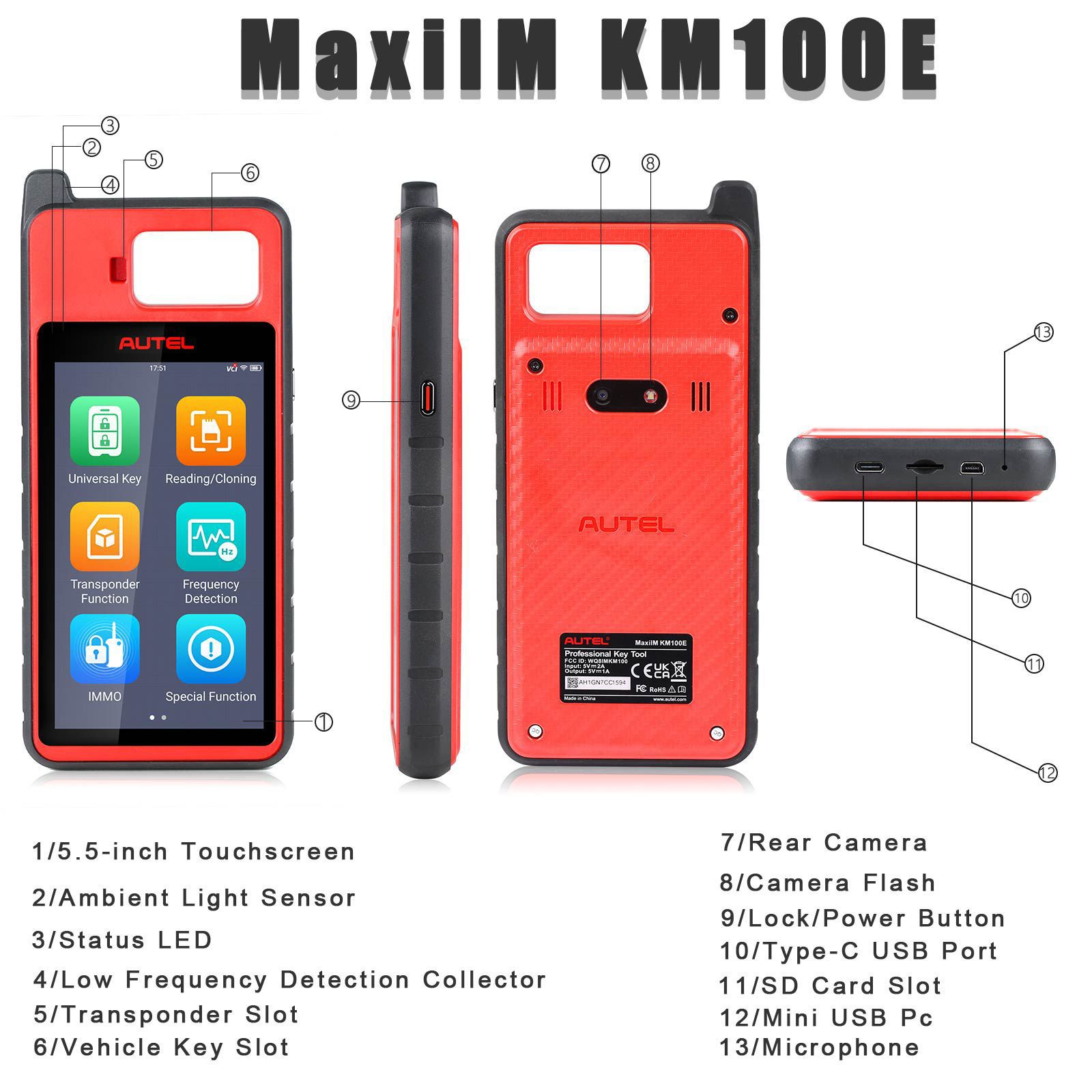 2023 Autel MaxiiM KM100 KM100E Universal Key Generator Kit Suporte Transponder Leitura / Clonagem e IMMO Aprendizagem Atualização Grátis Online Lifetime