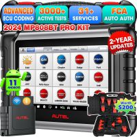 Autel MaxiPRO MP808BT Pro Kit com Adaptadores OBDII Suporte 3000 + Codificação de ECU de Suporte Bidirecional, 30 + Serviços 150 Marcas, FCA AutoAuth