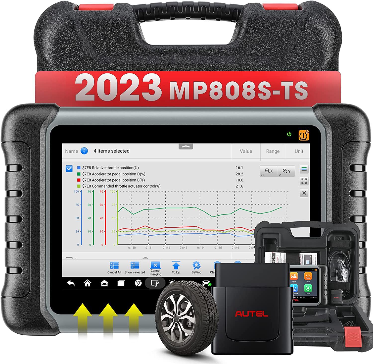 2023 Autel MaxiPRO MP808S-TS TPMS Ferramenta bidirecional com TPMS Relearn Rest Programming, OE ECU Coding, Teste Ativo, 31 Serviço, Diagnóstico Completo do Sistema