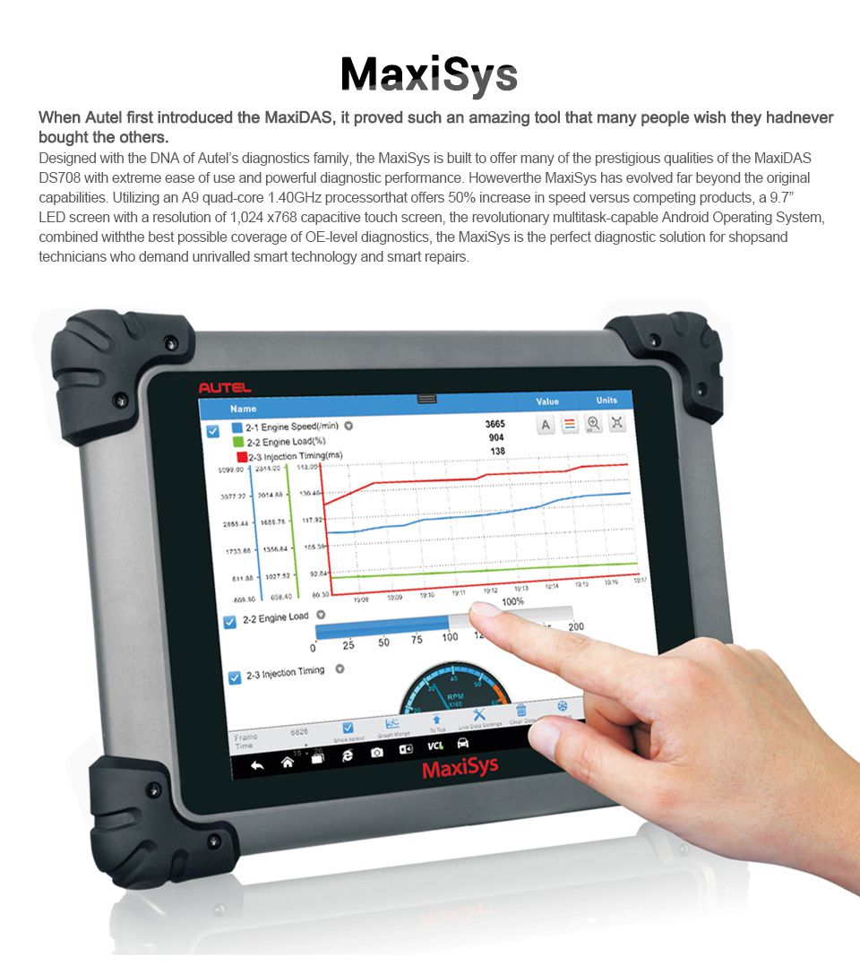 Autel MaxiSys Pro MS908P Car Bluetooth /WIFI Diagnóstico / ferramenta de programação EM ECUs