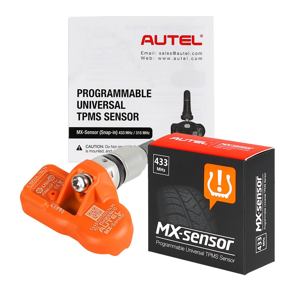 Autel MX -Sensor 433MHz /315MHz Universal Programmable TPMS Monitor de Pressão Sensor de Substituição
