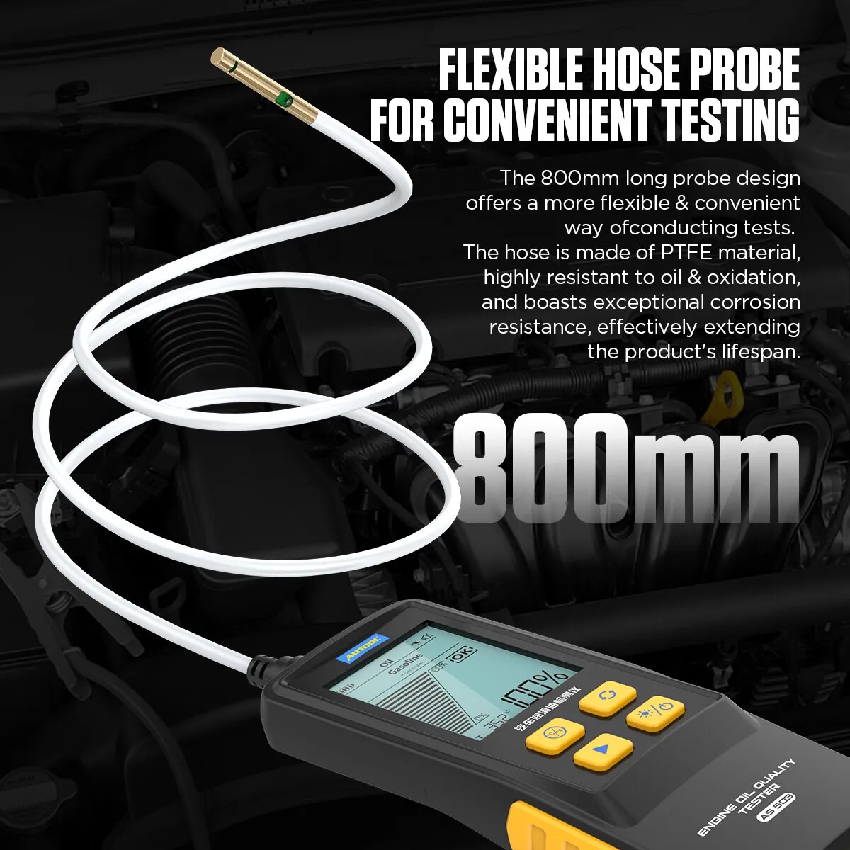 Testador de óleo do motor AUTOOL AS503 com exibição digital para ferramentas de reparação de qualidade do óleo do motor do carro de gasolina e diesel de verificação automática