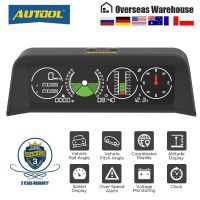 AUTOOL X90 GPS/OBD2 Velocidade PMH KMH Slope Meter Inclinômetro Carro Bússola HUD Pitch Tilt Angle Protractor Relógio Latitude Longitude