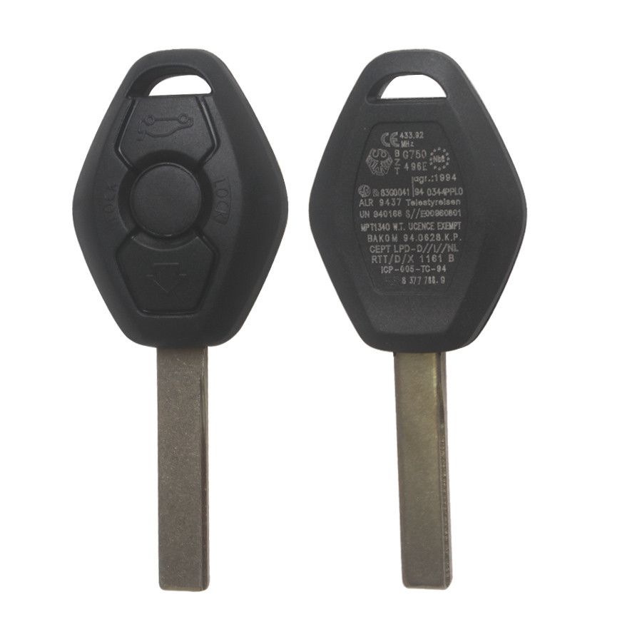 Key Shell 3 Button 2 Track (Back Side with the Words 433.92MHZ) For Bmw 5pcs /lot