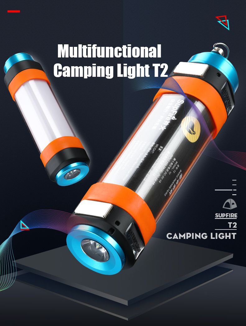 Camping LED Light T2 Flashlight Hand Lamp Tent Light Work Lamp