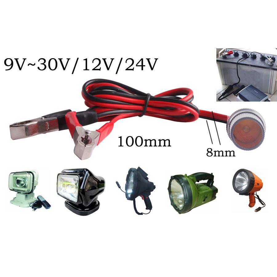 Carro Truck 12V /24V Battery Terminal Clip -on Power Socket Cable Driving Light Off Road Spotlights JEEP SUV 35W 555W 70W 75W 100W