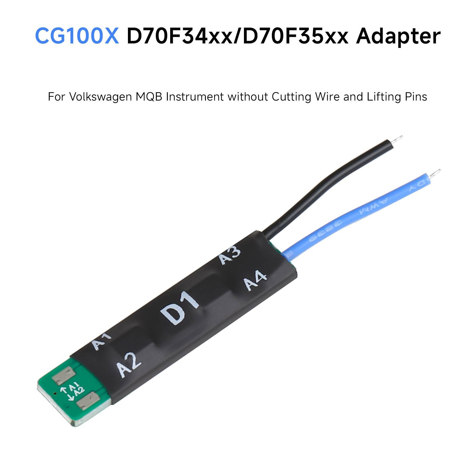 Adaptador CG100X D1 mais novo para VAG MQB D70F34xx D70F35xx Reparação de quilometragem Sem solda Sem alçamento Pin