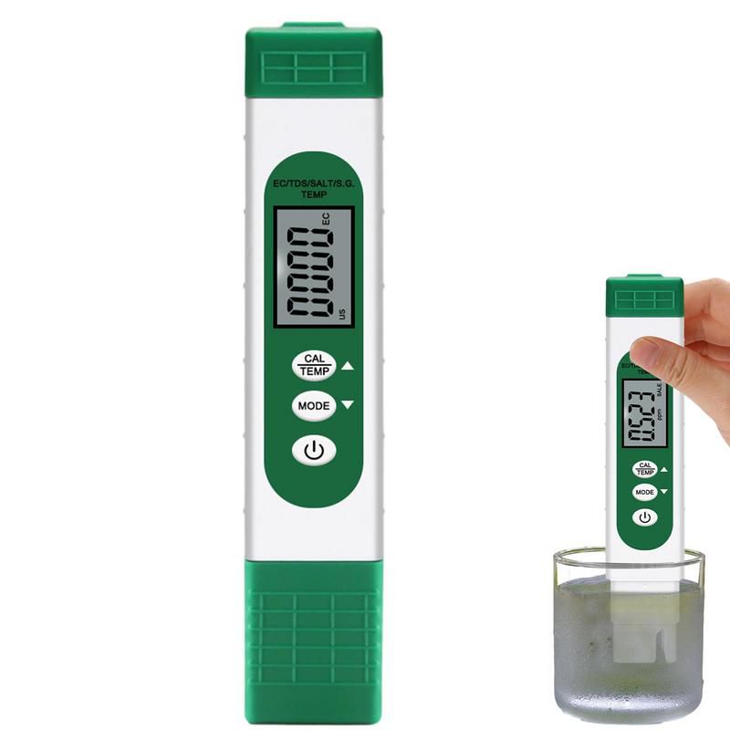 Medidor de temperatura de CE TDS do verificador de água digital com indicador LCD 5-em-1 multifuncional do teste de água da precisão alta para a hidroponia