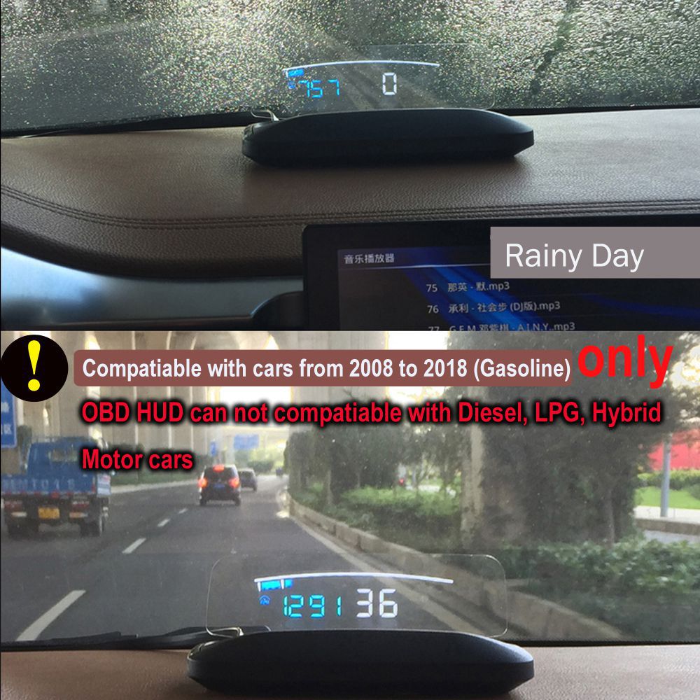 EANOP HUD Mirror 04 Car Head up Display OBD2 Windshield Velocidade Projetor Alarme de Segurança Temperatura da água Sobrevelocidade RPM Tensão