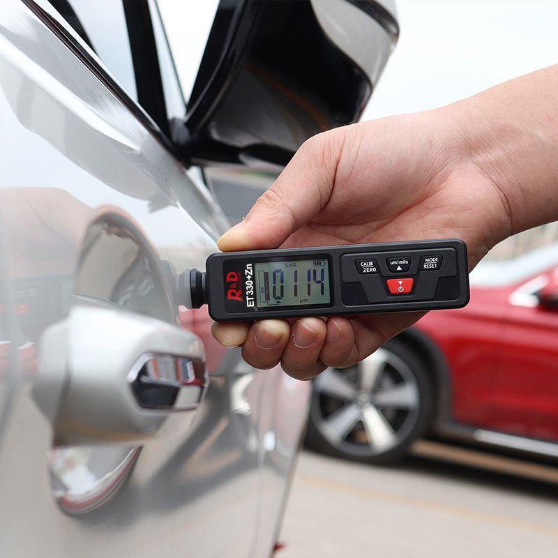 R&D ET330 Car Paint Thickness Gauge Electroplate Metal Coating Thickness Gauge for Car 0-1500um Fe & NFe Coating Tester Meter