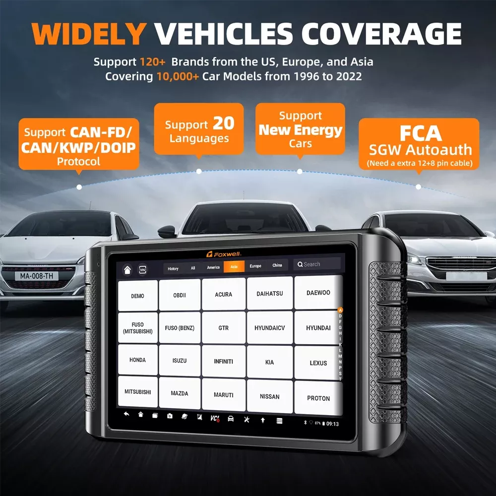 Scanner do carro do Bluetooth de FOXWELL NT1009 OBD2 todo o sistema A/F ajusta 35 redefinir as ferramentas de diagnóstico automático da codificação do ECU do teste do OBD 2