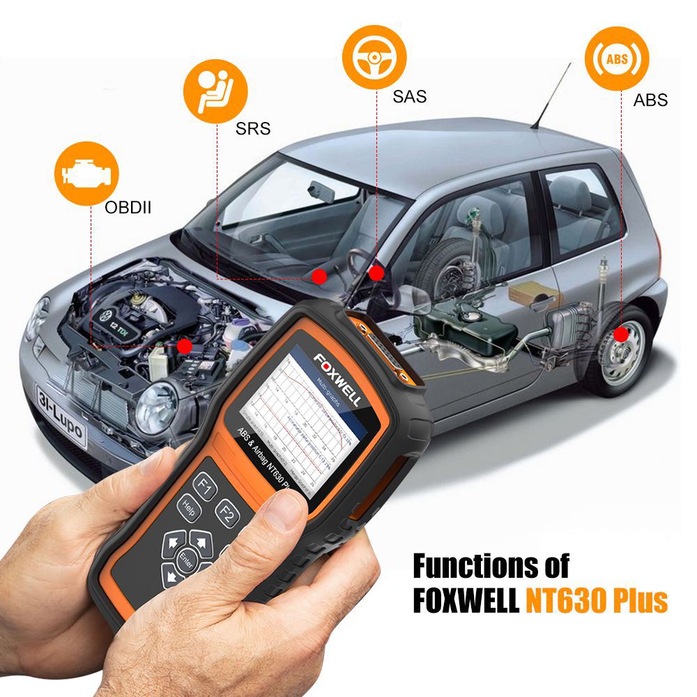 Foxwell NT630 Plus OBD2 Ferramenta de Diagnóstico Do Carro ABS Bleeding Airbag Reset SAS Calibration Code Reader ODB2 OBD2 Scanner Automotive