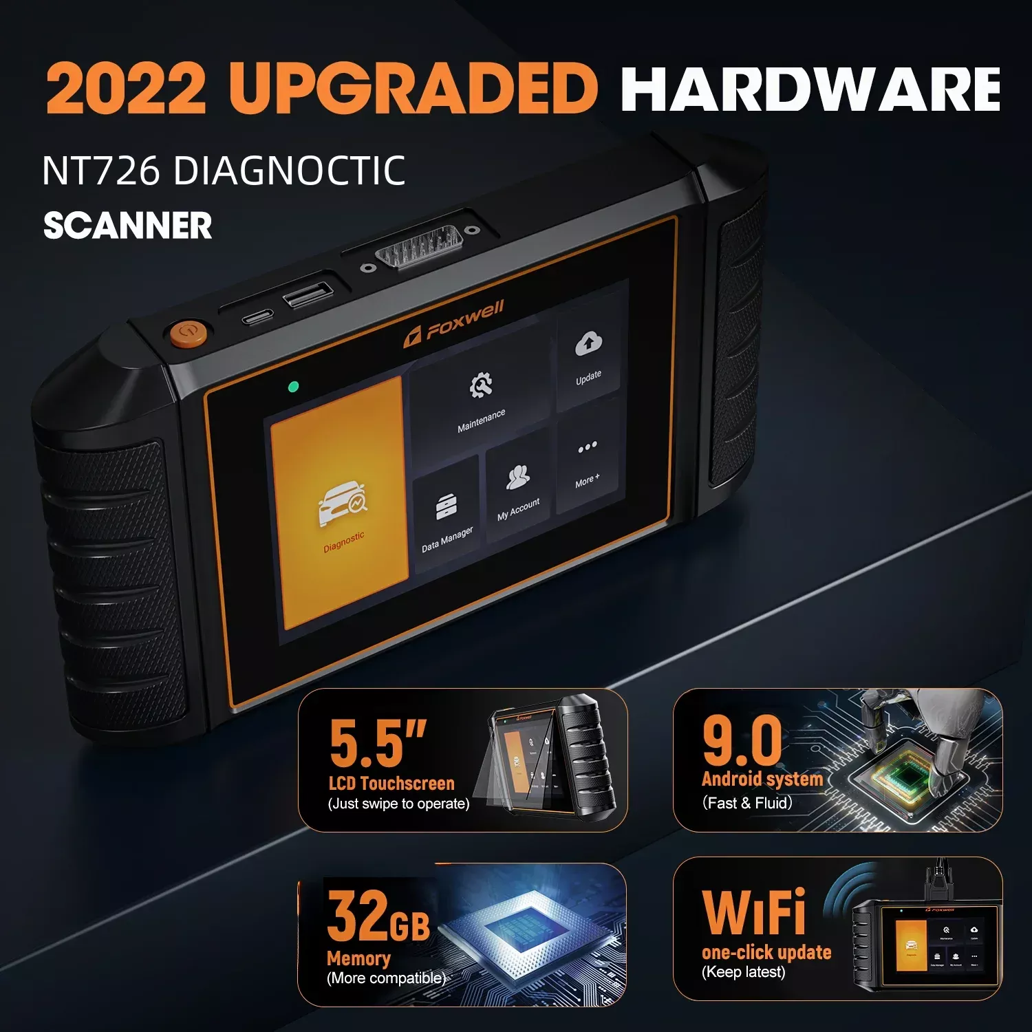 Foxwell NT726 OBD2 Scanner todos os sistemas óleo EPB 12 redefinir D.PF leitor de código de registro da bateria OBD 2 ferramentas de diagnóstico do carro
