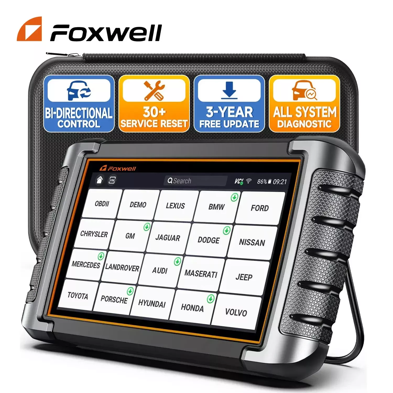 Ferramentas profissionais de diagnóstico do leitor de código OBD2 de nível OE do teste ativo bidirecional do leitor automóvel FOXWELL NT809 OBD2