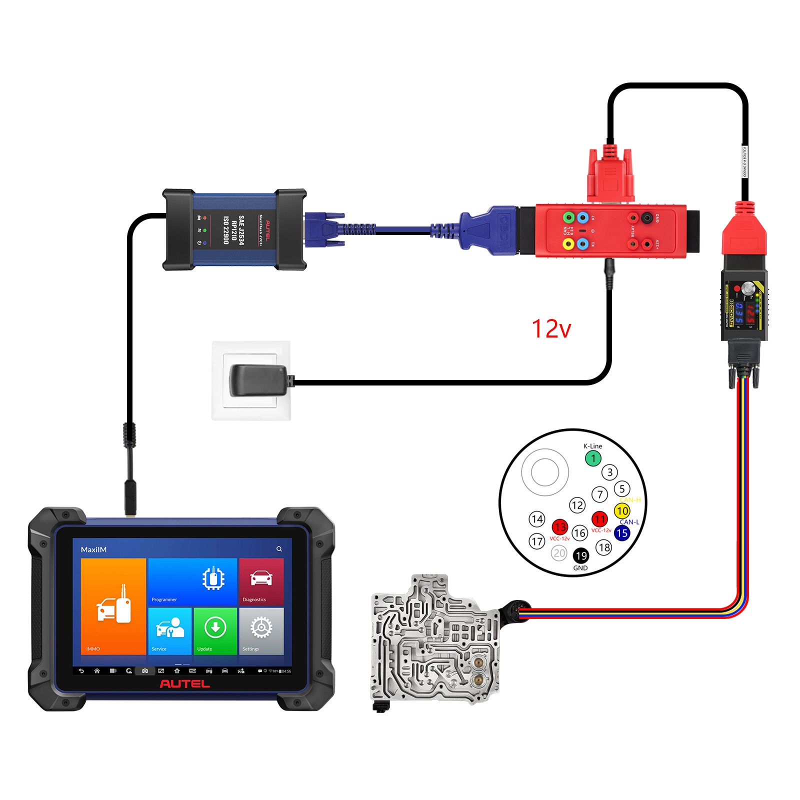 2025 GODIAG G-A ECU / TCU Cable para conectar AUTEL IM608 IM508 com GT107 / GODIAG ECU GPT Adaptador para ler e gravar dados