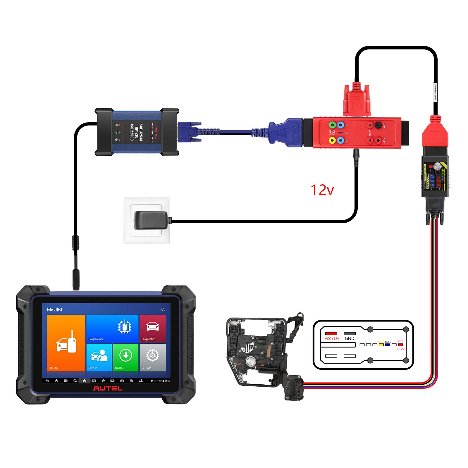 2025 GODIAG G-A ECU / TCU Cable para conectar AUTEL IM608 IM508 com GT107 / GODIAG ECU GPT Adaptador para ler e gravar dados