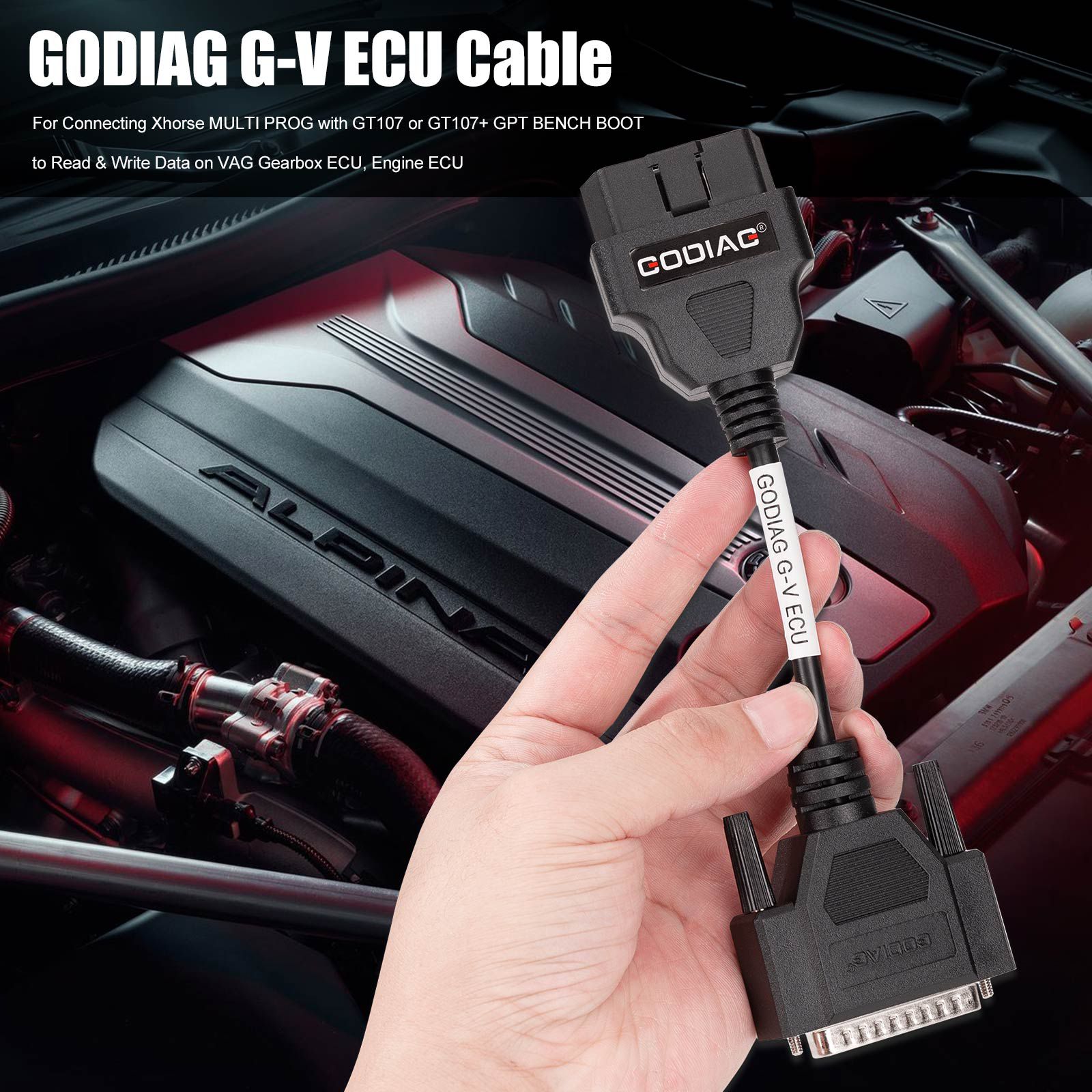 Cabo de ECU GODIAG G-V para conectar Xhorse MULTI PROG com GT107 ou GT107 + GPT BENCH BOOT para ler e gravar dados em ECU de caixa de engrenagens VAG, ECU do motor