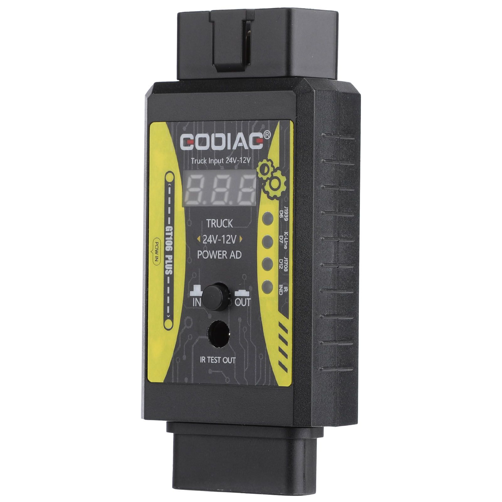 2025 GODIAG GT106 PLUS 24V a 12V Heavy Duty Truck Adaptor recém-adicionado injetor de combustível limpeza e teste teste de relé para carros e caminhões