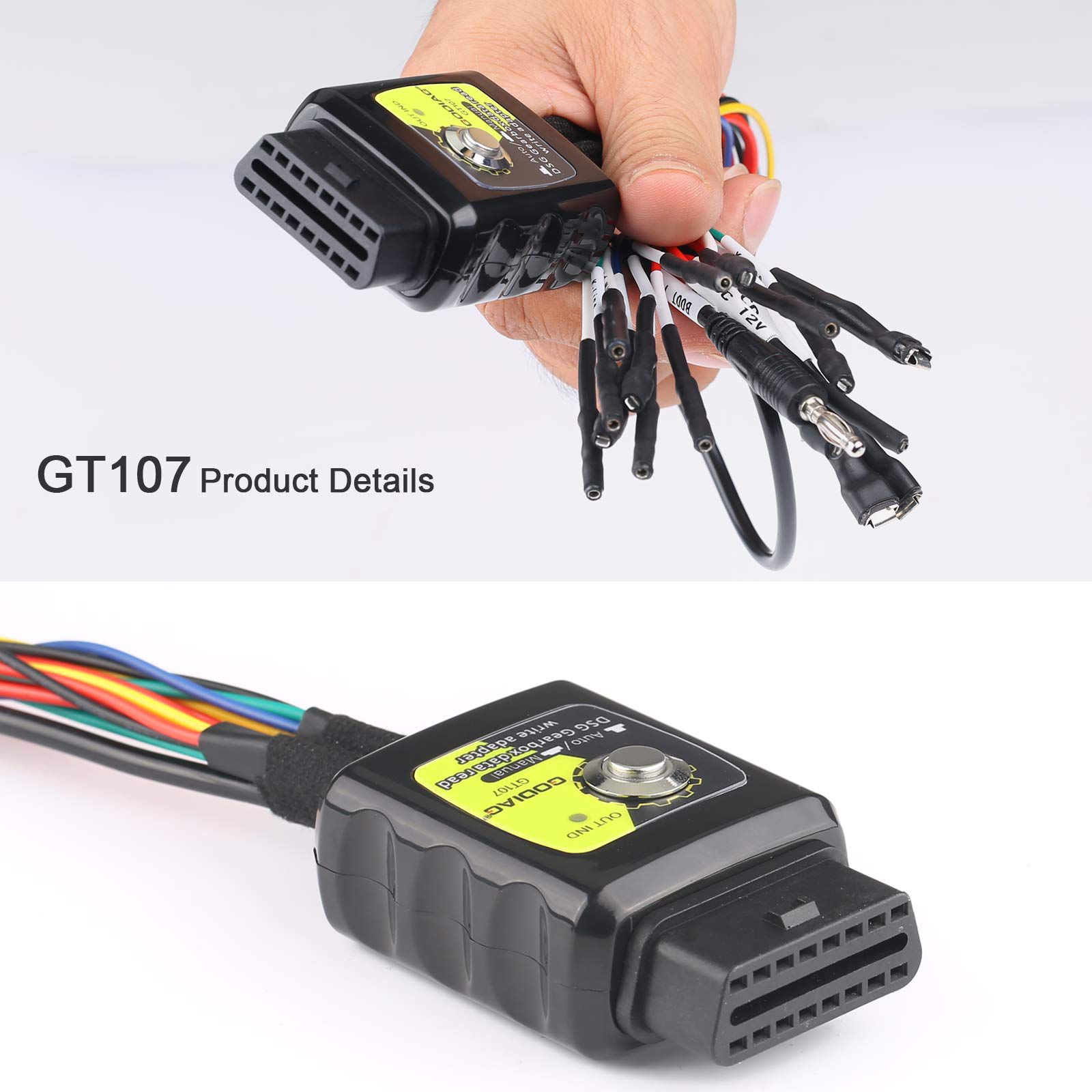 2024 GODIAG GT107 DSG Adaptador de caixa de engrenagens com GT105 II IMMO Prog AD para DQ250, DQ200, VL381, VL300, DQ500, DL501, Benz, BMW