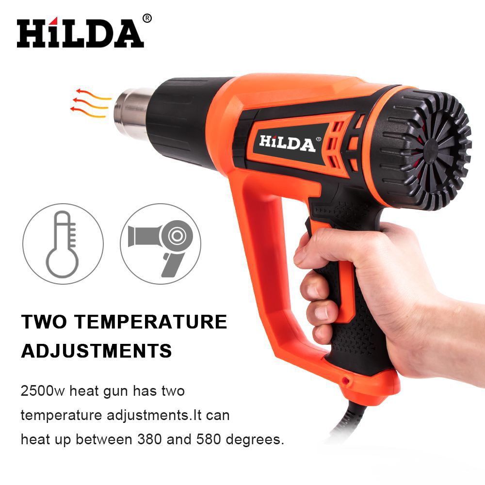 Pistola de calor HILDA 2500W com ferramenta elétrica avançada 220V ajustável de 2 temperaturas