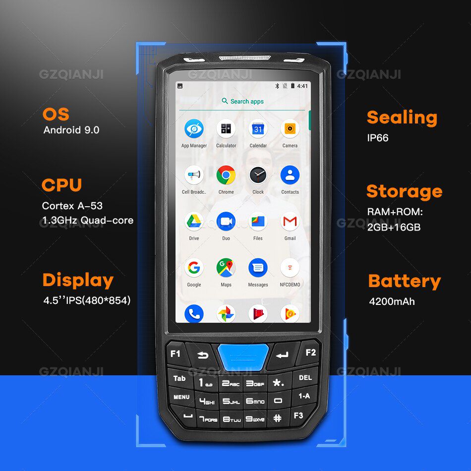 Honeywell 1D 2D Android 9 PDA Robusto Handheld Terminal PDA Coletor de Dados QR Barcode Scanner Inventário Sem Fio 4G GPS POS PDA