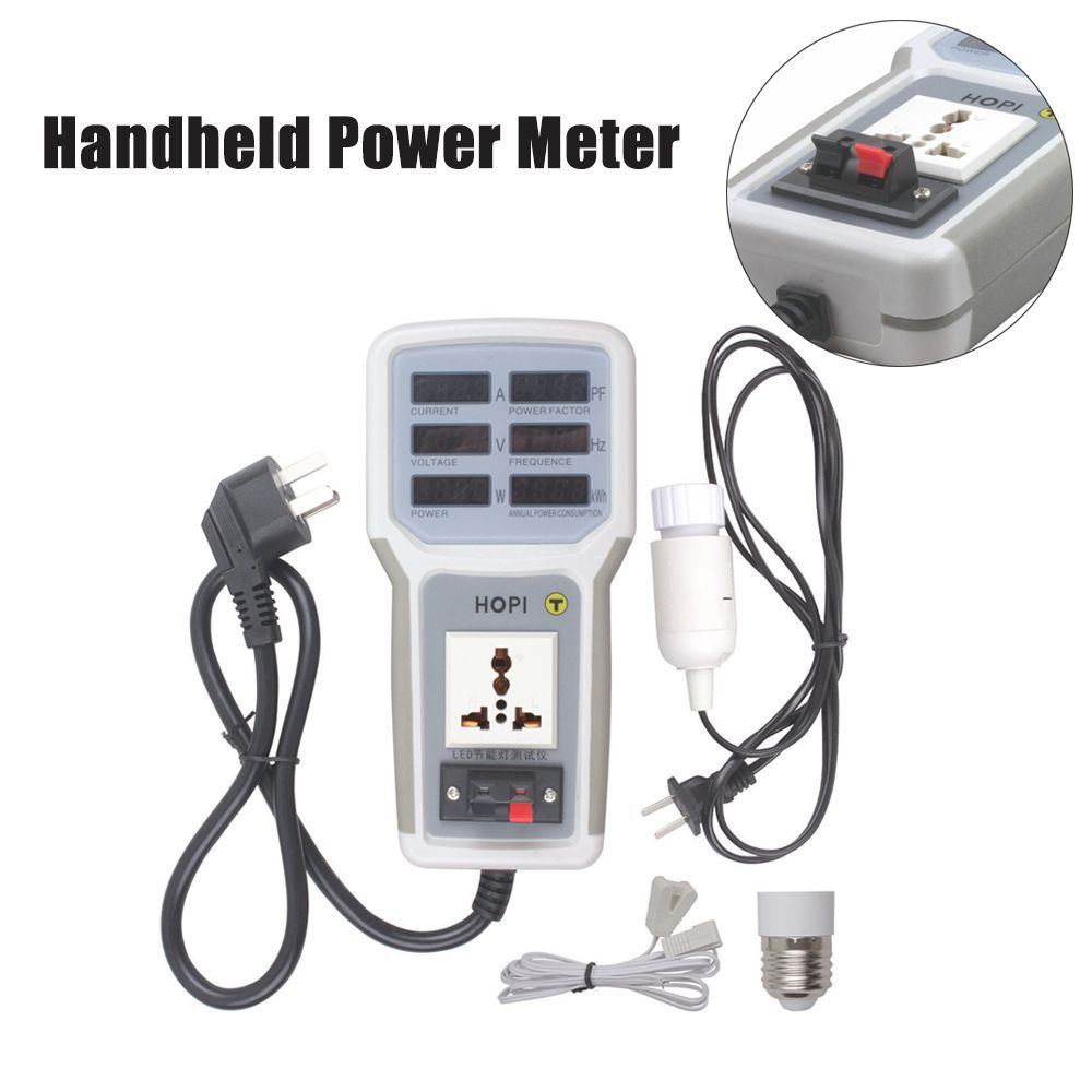 Handheld Power Meter Power Analyzer LED Medidor de soquete Medidor de potência Medidor de potência Medidor de potência Medidor de potência Medidor de potência