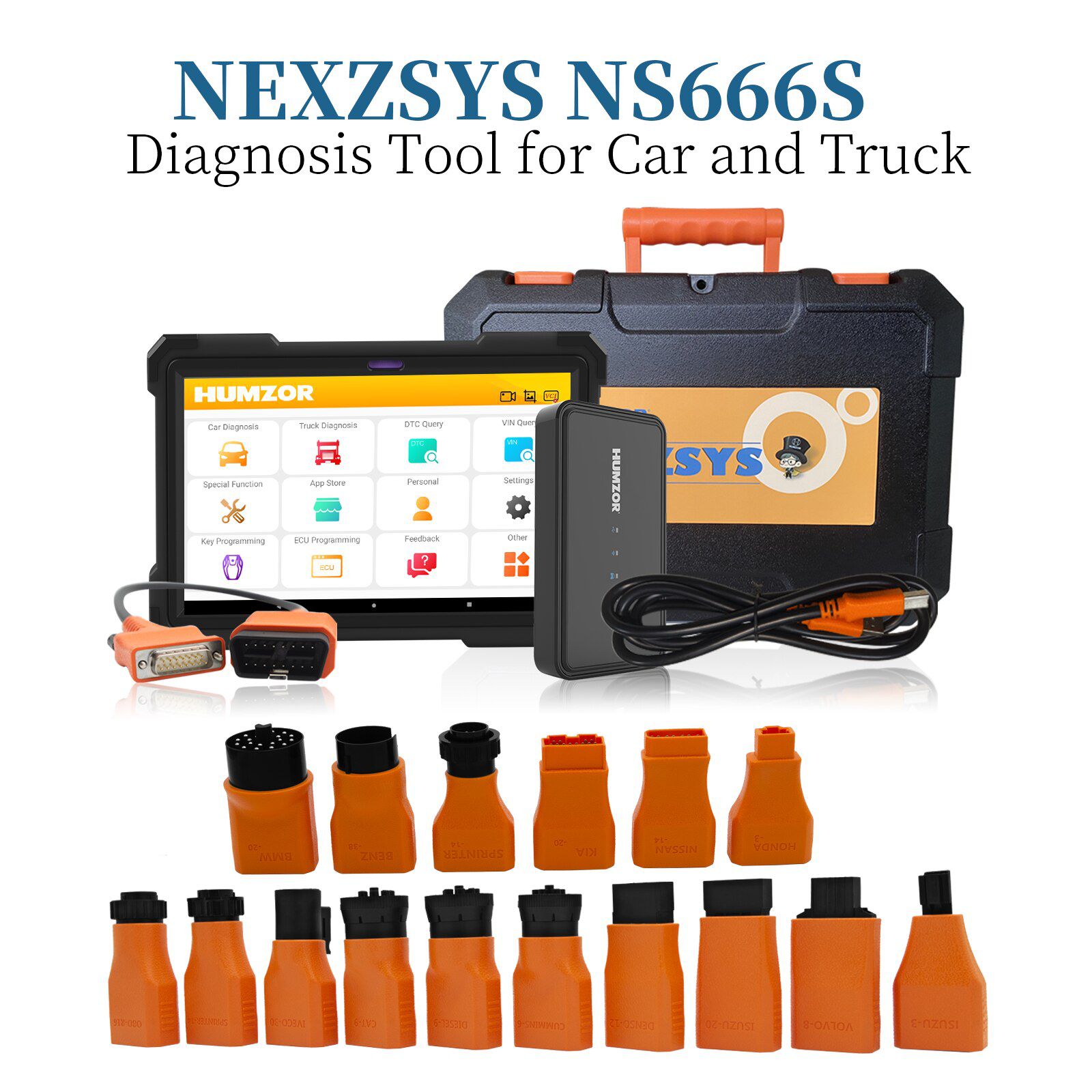 HUMZOR NS666S OBD2 Scanner Bluetooth Sistemas completos ABS Airbag DPF IMMO Oil Reset Ferramentas de diagnóstico do carro