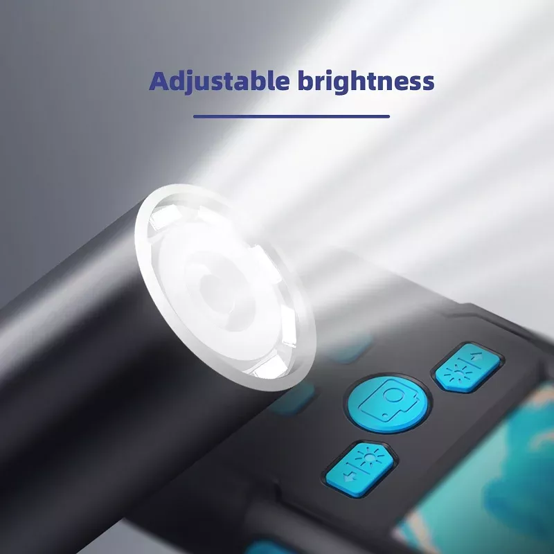 Nova câmera de endoscópio industrial 8MM lente 2,4 polegadas IPS tela Borescope HD1080P cabo rígido impermeável luzes LED 2600mAh bateria