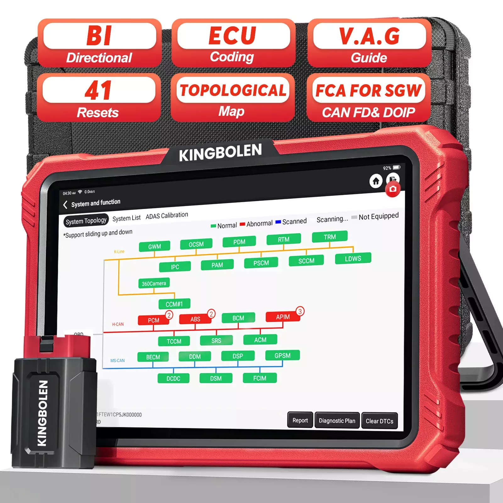 K10 Pro Full Systems Scanner Bidirecional Topologia Mapa Carro Scanner suporte 40+ Reset Serviço ECU Codificação CANFD&DOIP