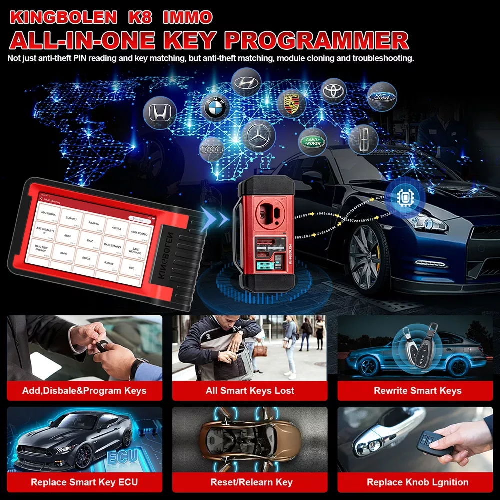 K8 IMMO chave ferramenta de programação programador do imobilizador do carro todas as ferramentas de diagnóstico do sistema pk LAUNCH IMMO Elite X-PROG 3