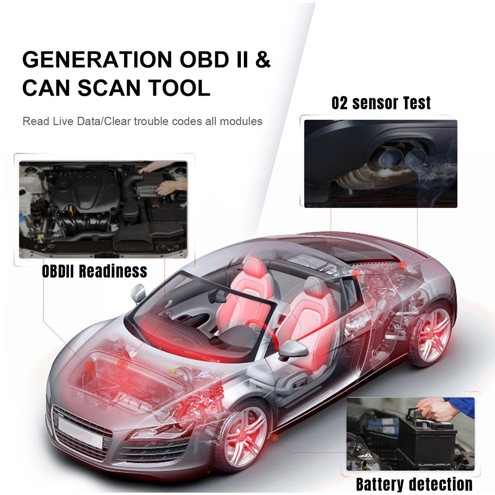 KONNWEI KW818 OBD2 Scaner Ferramentas de diagnóstico do carro Auto Code Reader Battery Tester Check Engine Fault Code Reader Bluetooth Upgrade
