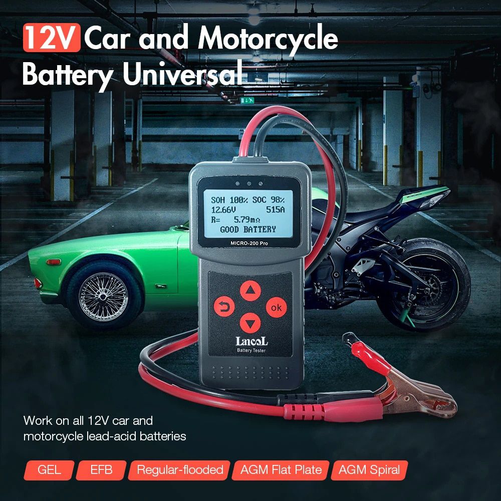 Lancol Micro200Pro 12v Verificador da capacidade da bateria do carro Tester para oficina de garagem Auto Ferramentas mecânicas