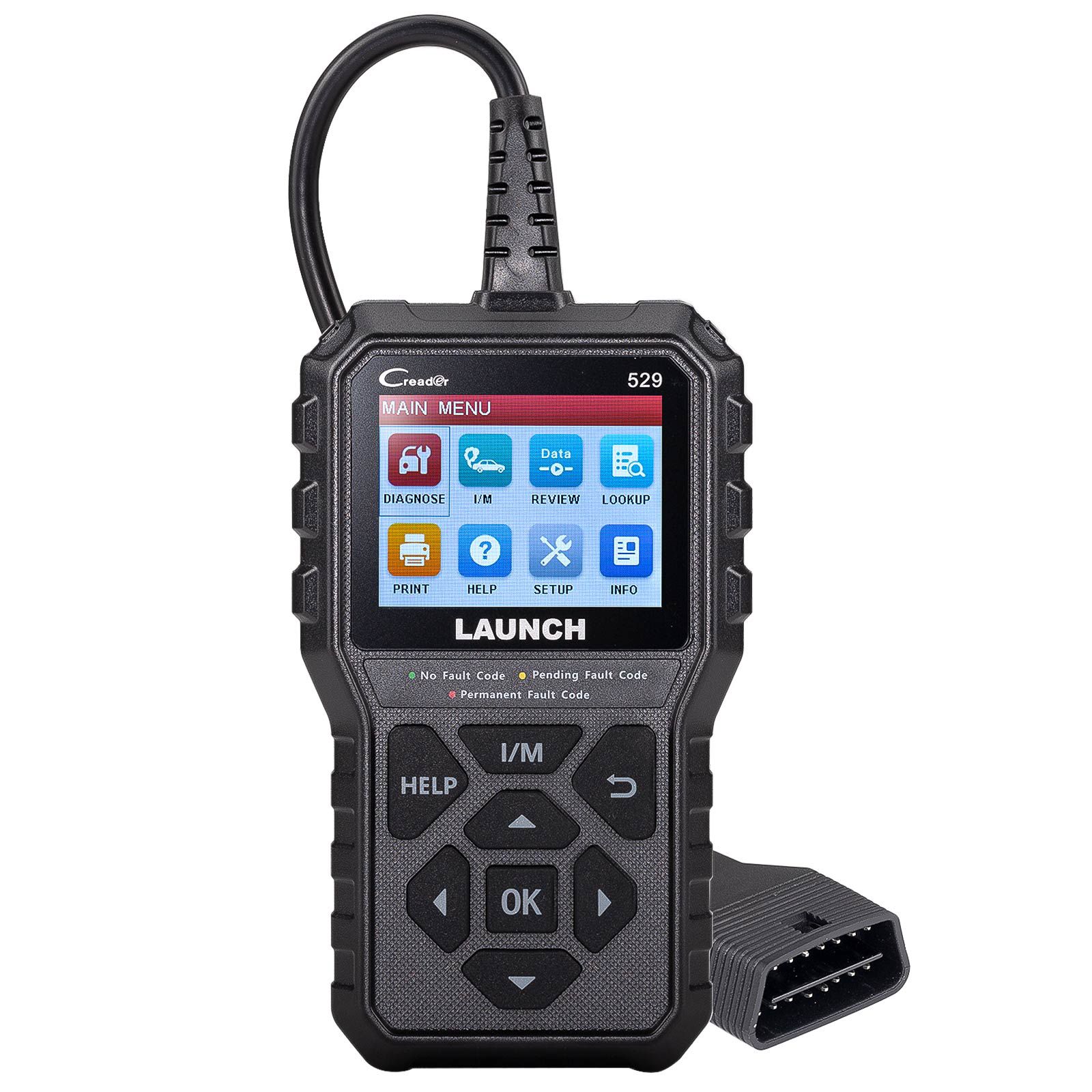Lançamento CR529 ferramenta de diagnóstico do scanner OBD2, backup completo do scanner OBD2, códigos claros, I / M de um clique, para DIYers com carros após 1996