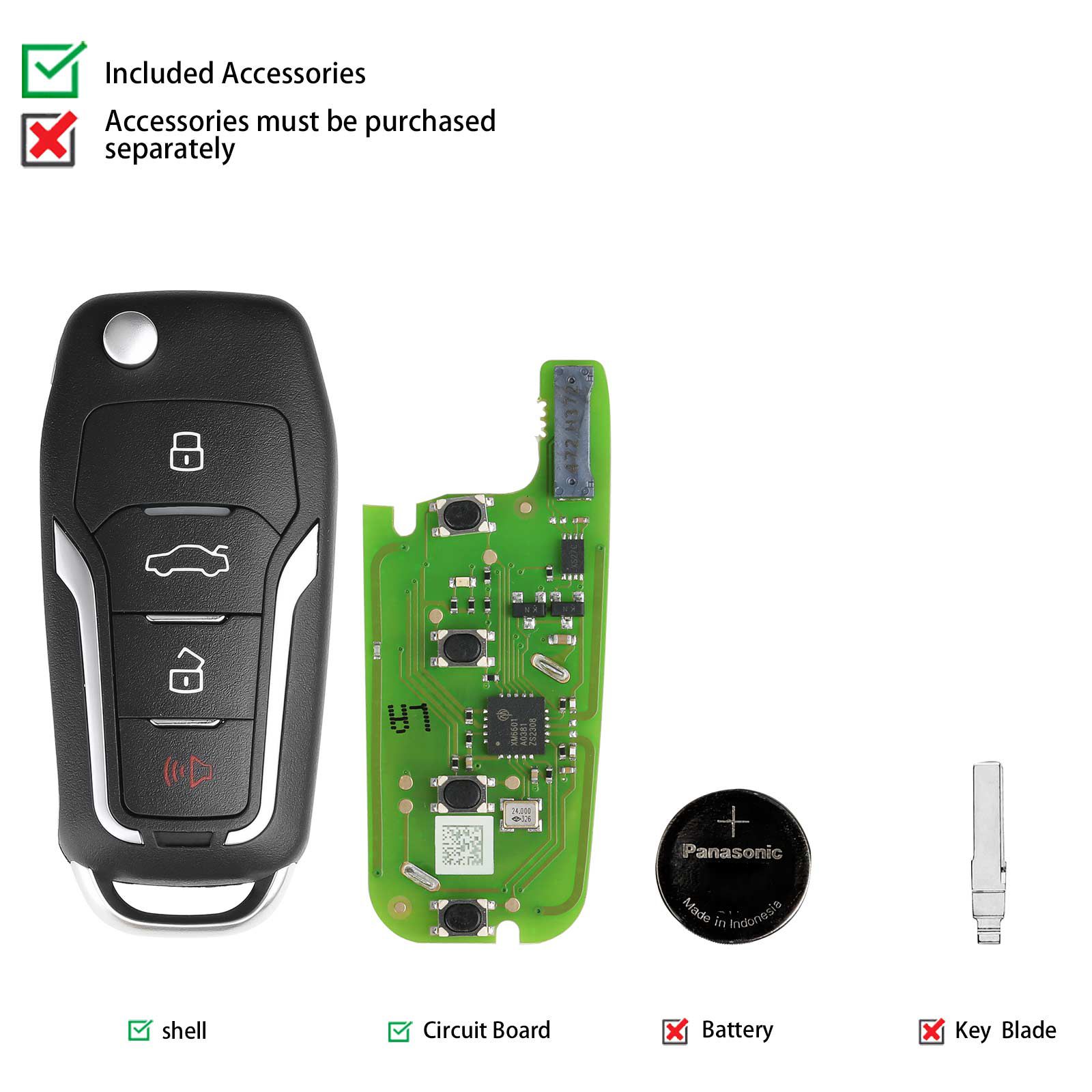 Lançamento LE4-FRD-01 LE-Ford Super Chip Smart Key (dobrável 4 botões) 5pcs/lot