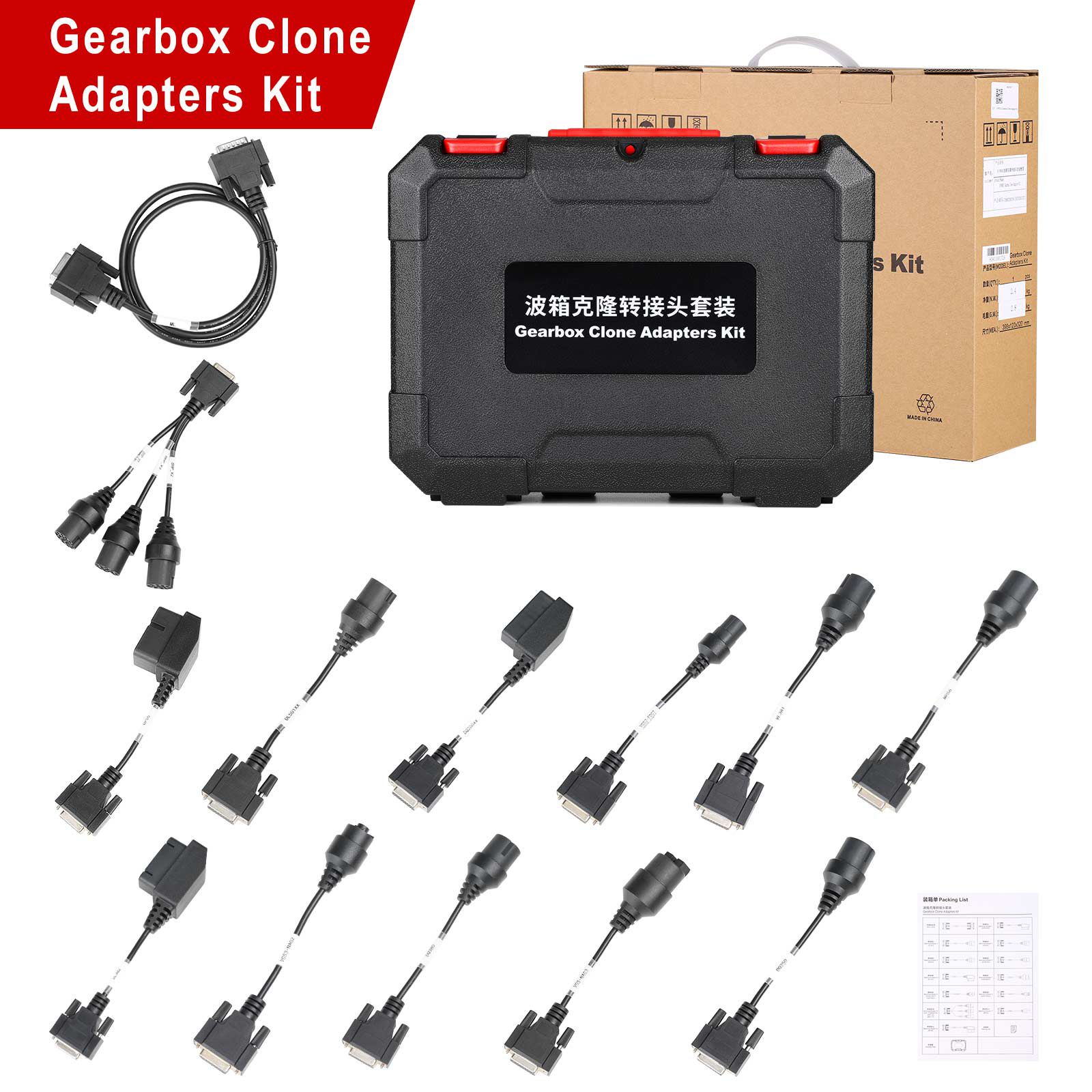 Lançar pacote de conectores de caixa de engrenagens para programador de ECU X431 para programador de ECU de lançamento e X-Prog3