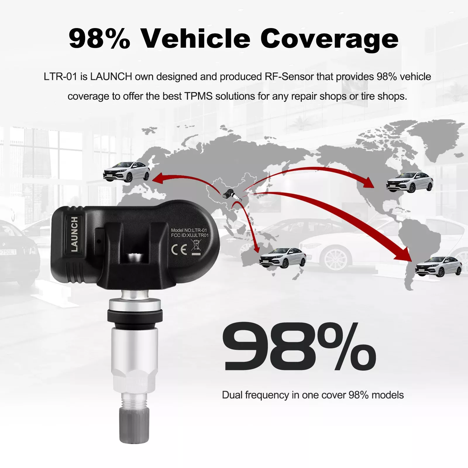 Lançamento LTR-01 RF Sensor 315MHz & 433MHz TPMS Ferramenta Metal & Borracha