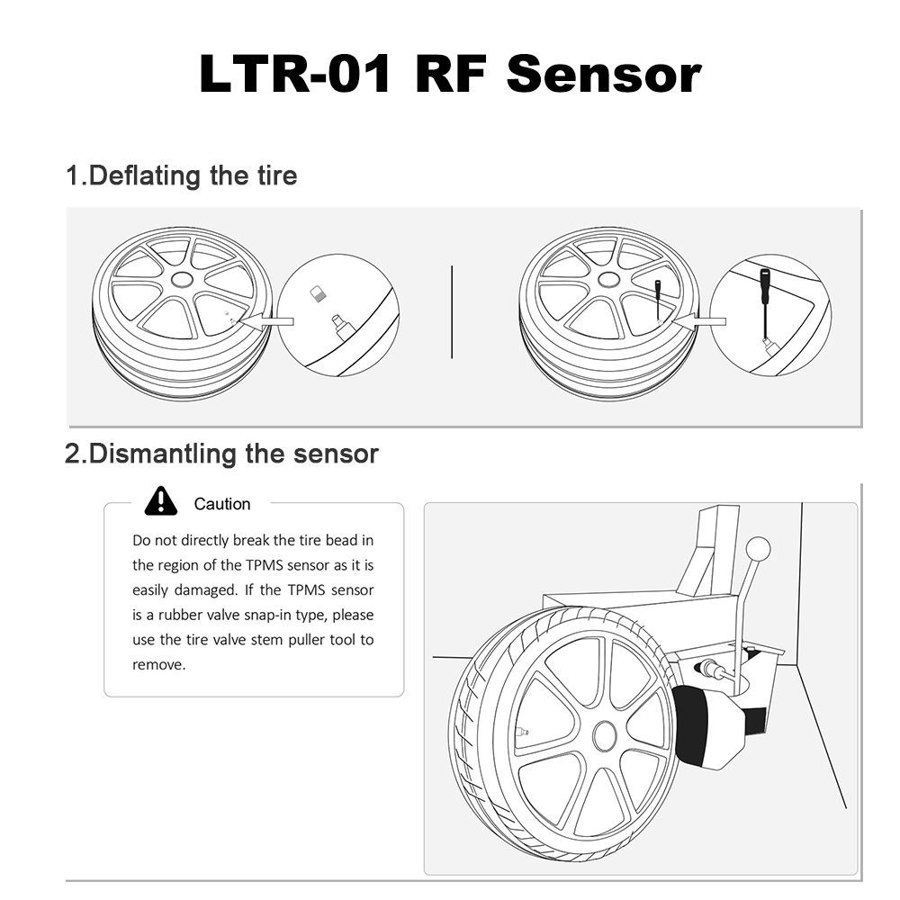 4pcs LANÇAMENTO LTR-03 RF Sensor 315MHz & 433MHz TPMS Sensor Tool Metal & Rubber Frete Grátis