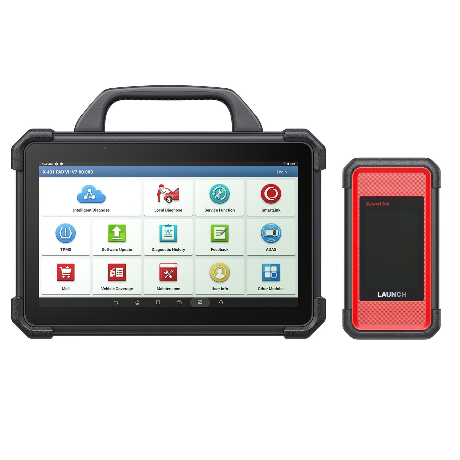 Lançar X-431 PAD VII PAD 7 Elite Automotive Diagnostic Tool Plus Heavy Duty Truck Software Licença e Adaptadores Suporta Carros e Caminhões de 12V e 24V