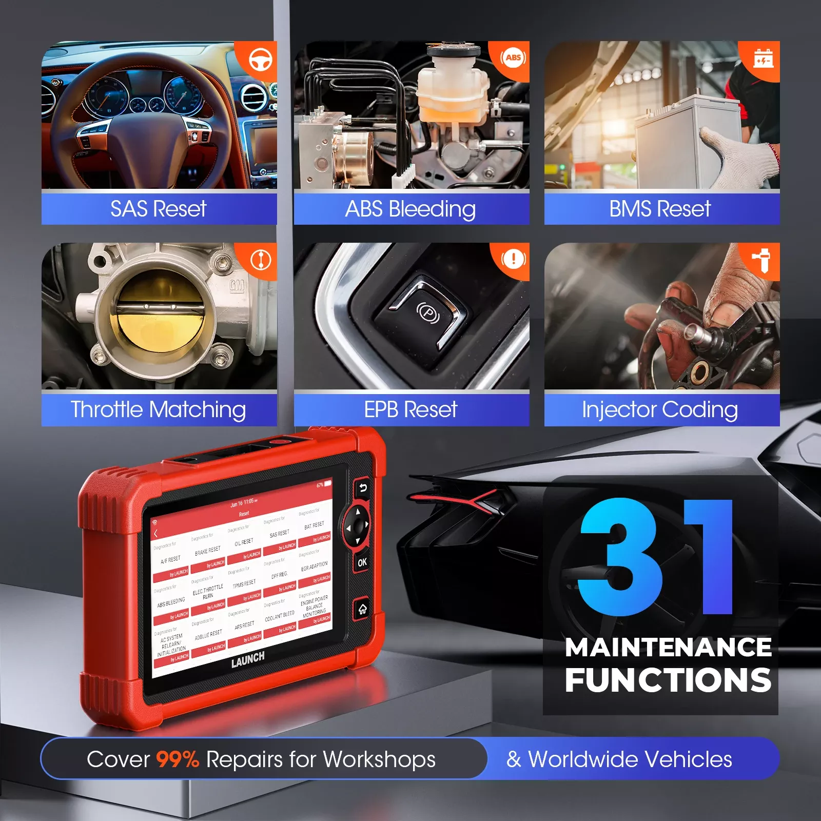 Lançamento X431 CRP919X OBD2 ferramentas automóveis de diagnóstico do leitor do apoio do carro CANFD DOIP ECU codificação