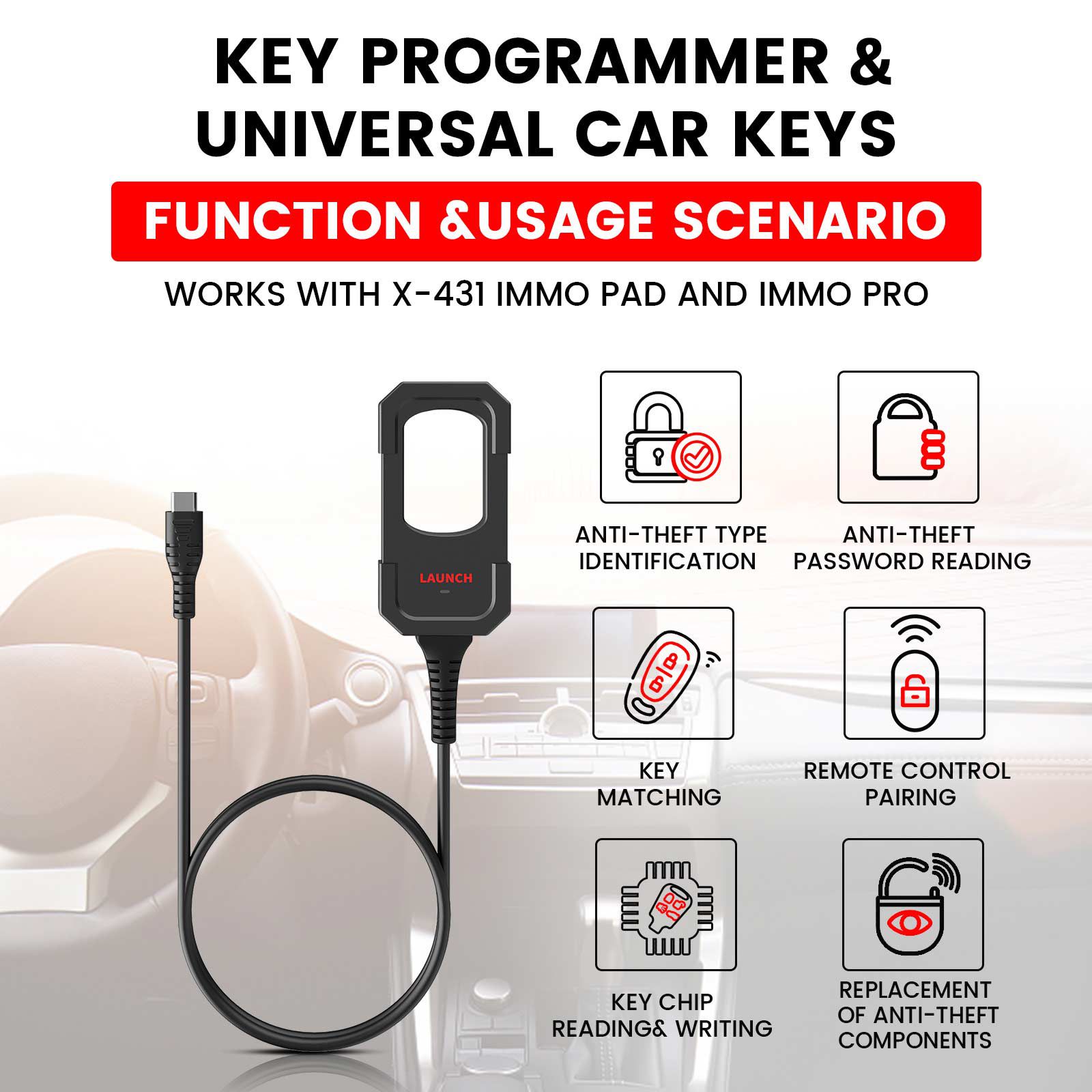 Lançar X431 Key Programmer Remote Maker com Super Chip e 4 conjuntos de chaves inteligentes