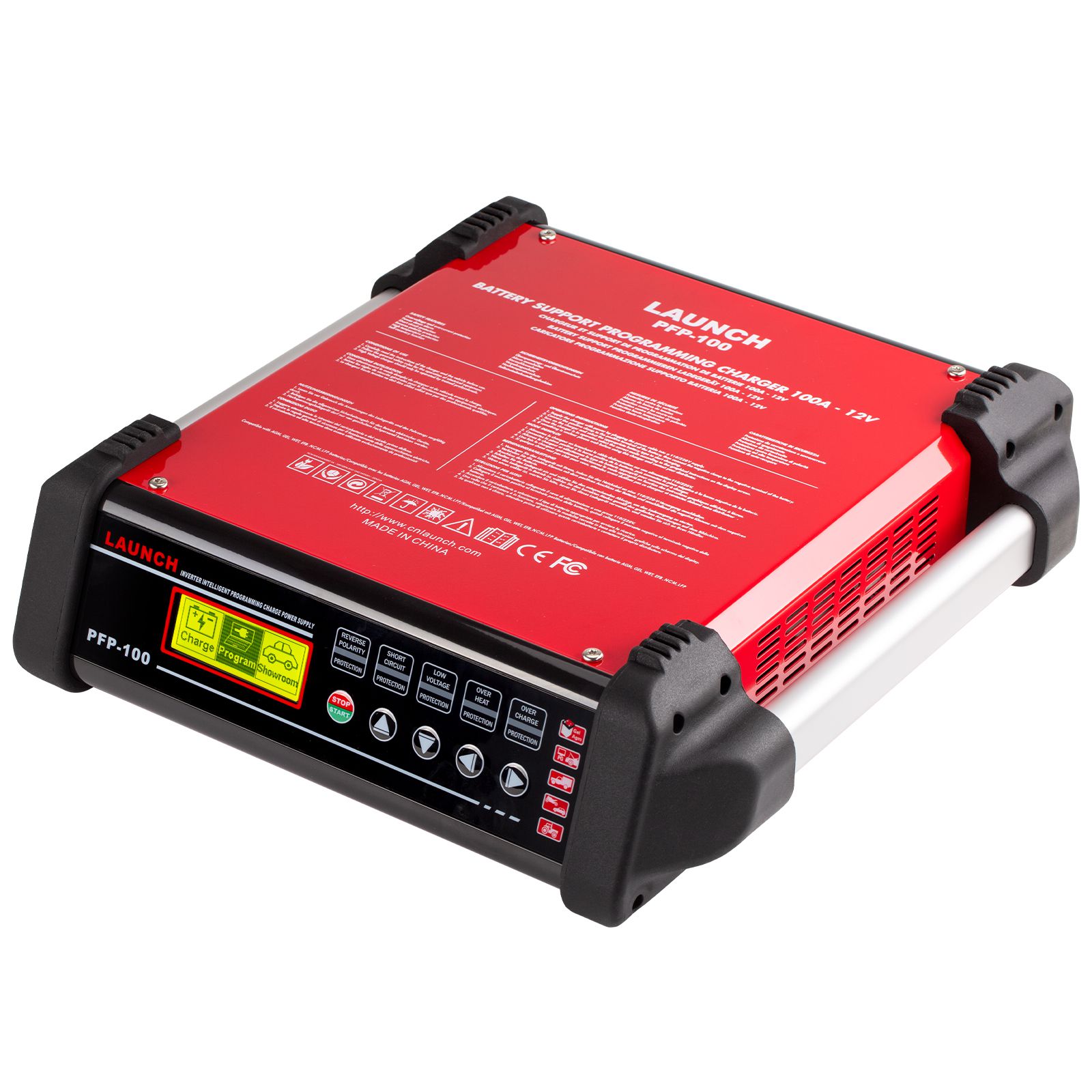 2025 Lançamento PFP-100 Programação Flash Power Carregador avançado de bateria de diagnóstico e mantenedor para veículos, carros, caminhões, barcos, tratores, ônibus