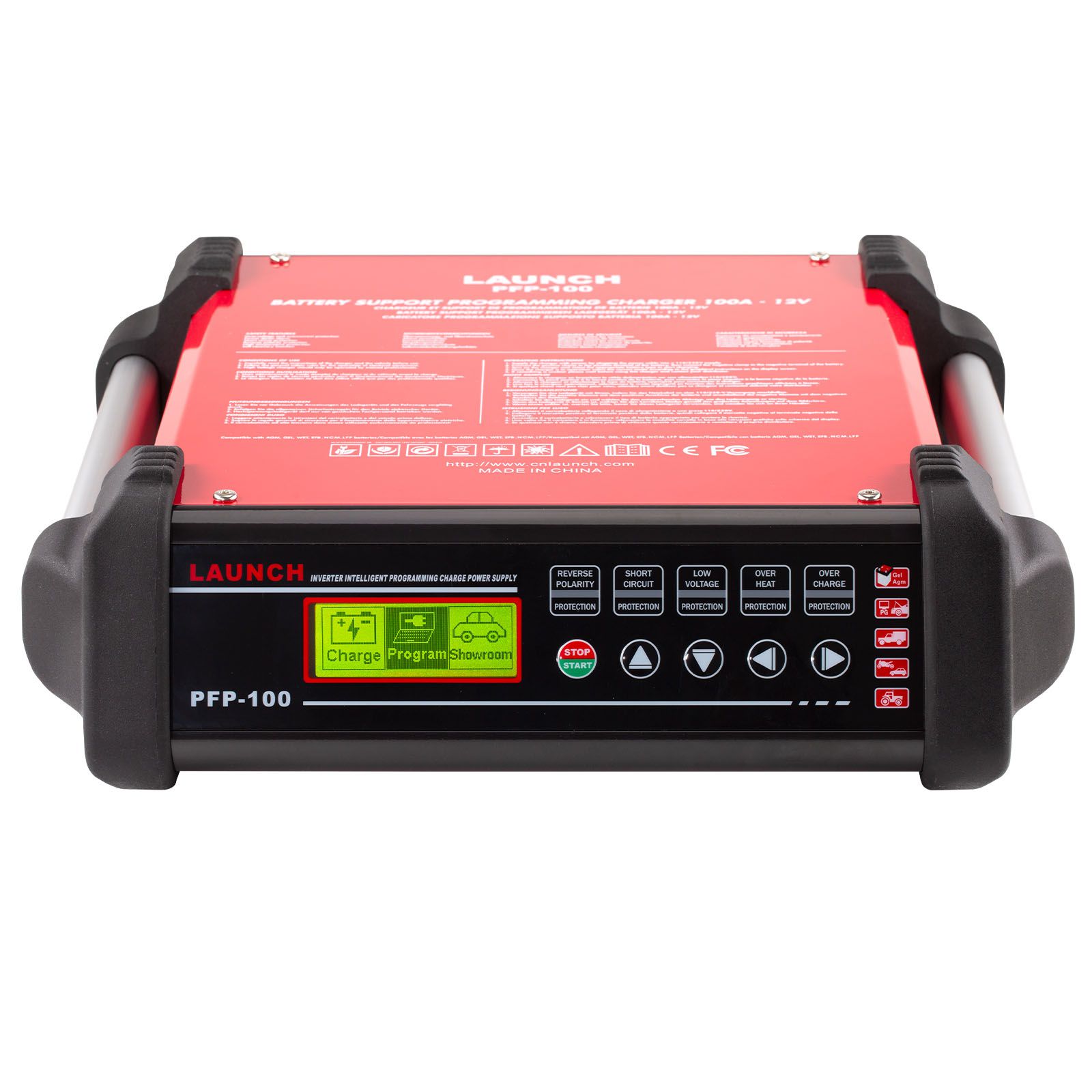 2025 Lançamento PFP-100 Programação Flash Power Carregador avançado de bateria de diagnóstico e mantenedor para veículos, carros, caminhões, barcos, tratores, ônibus