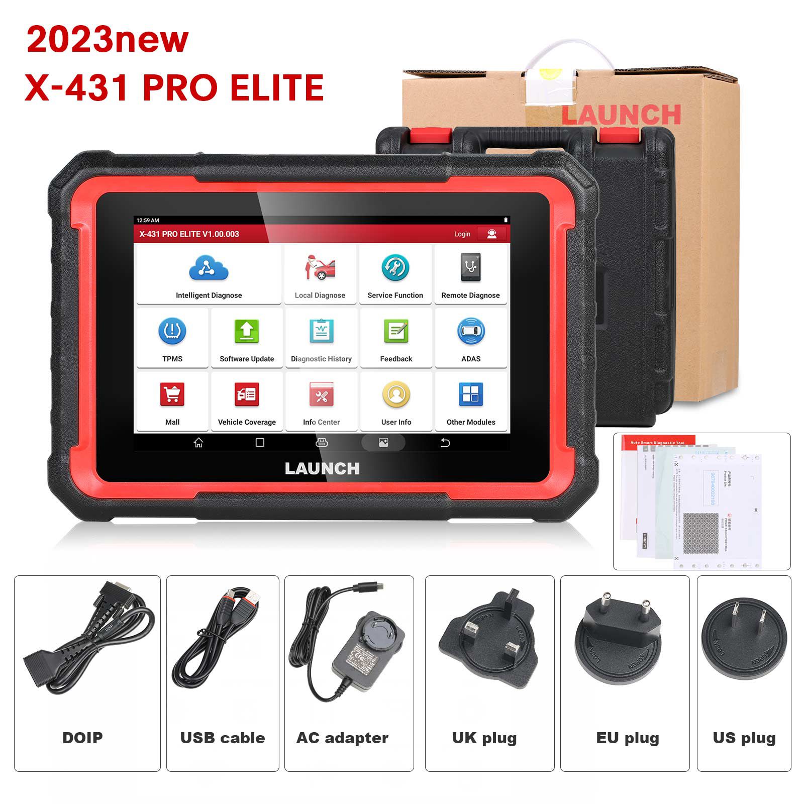 Lançamento X431 PRO Elite Auto Sistema completo Ferramentas de diagnóstico do carro CAN FD Testador ativo OBD2 Scanner