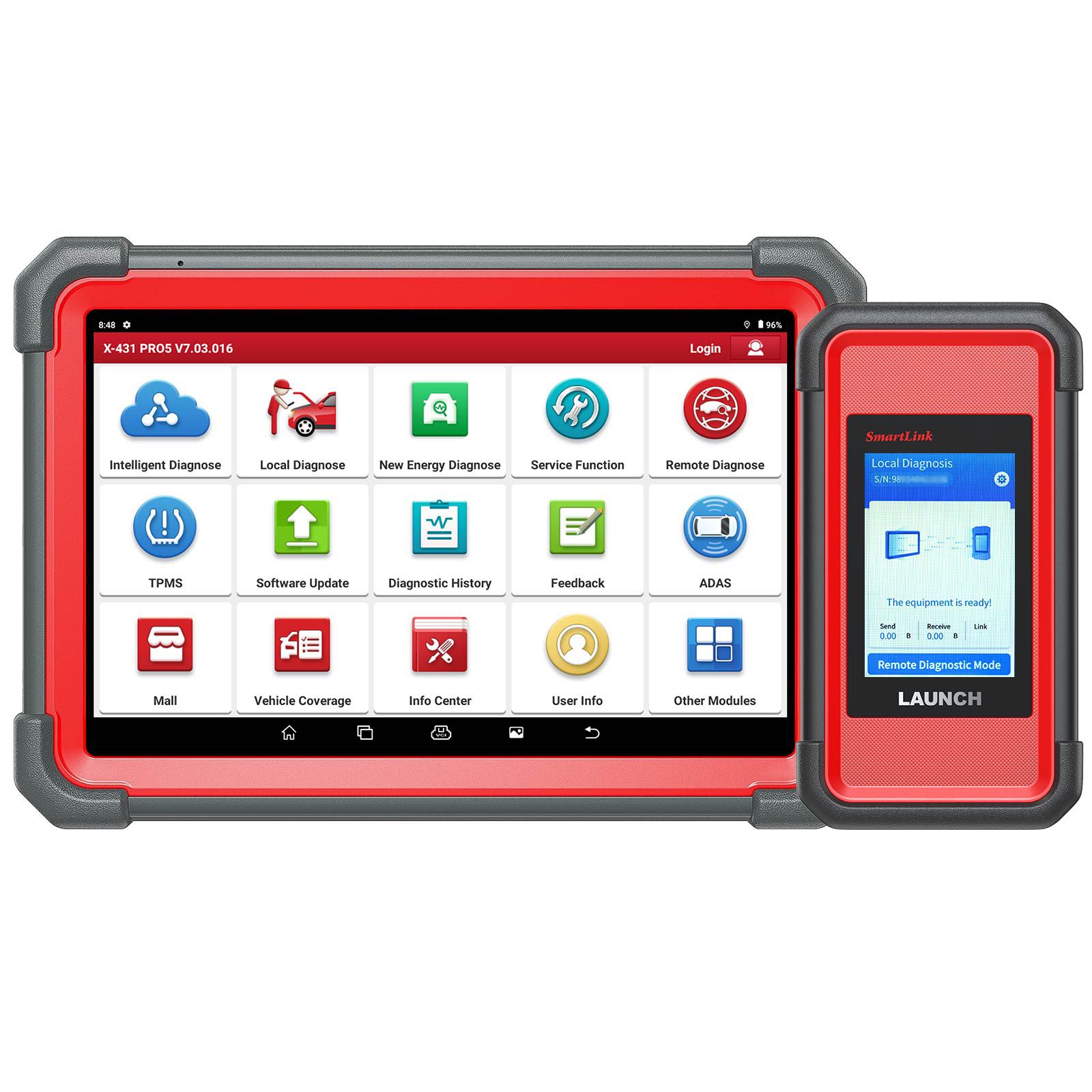 2025 LAUNCH X431 PRO5 PRO 5 com J2534 Smartlink 2.0 Ferramenta de diagnóstico bidirecional CANFD DoIP HD suporta programação on-line e mapeamento de topologia