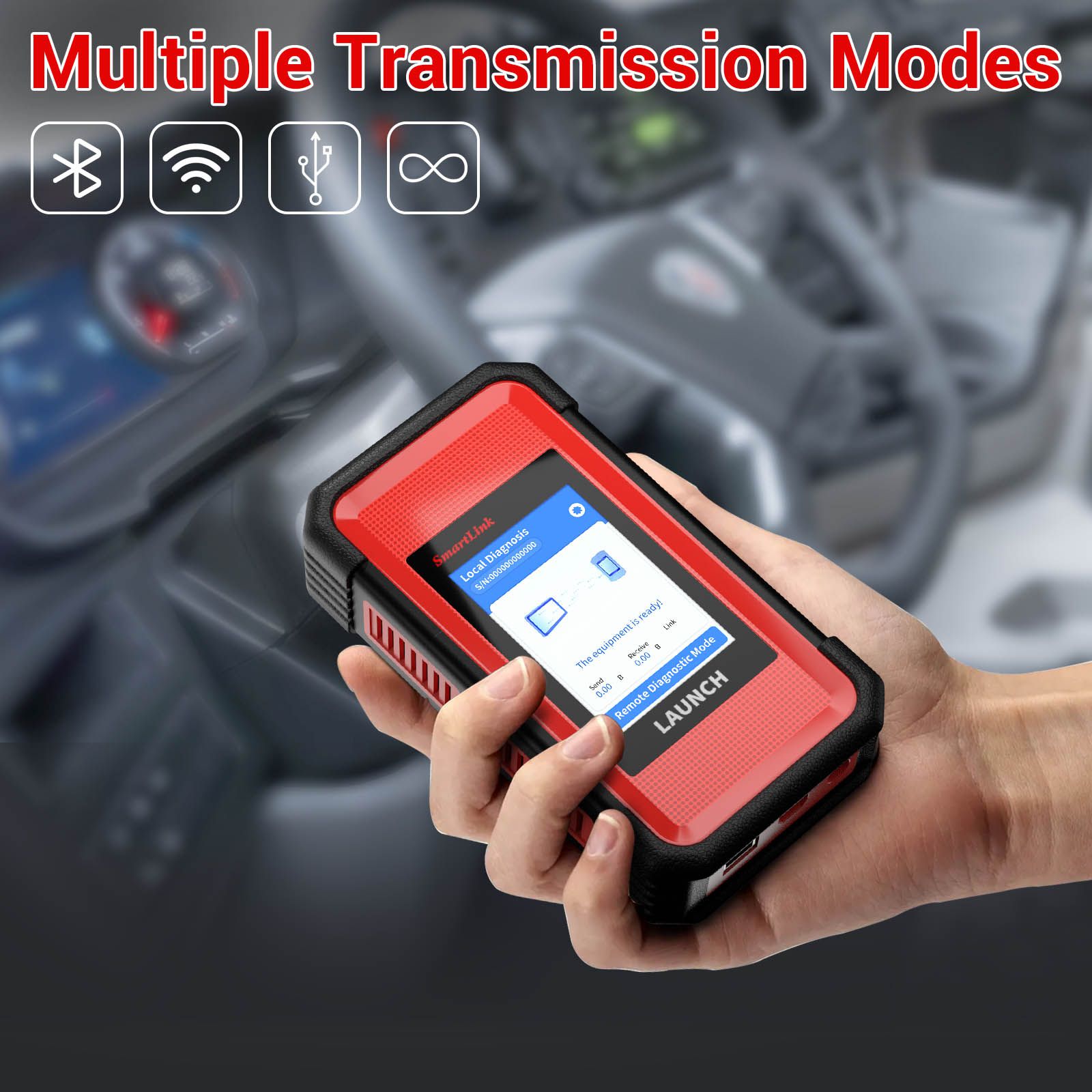 Lançamento do módulo de caminhão pesado X-431 SmartLink C 2.0 para veículos comerciais / passageiros / carros de nova energia usados com as séries X-431 V + PRO3S e PRO5