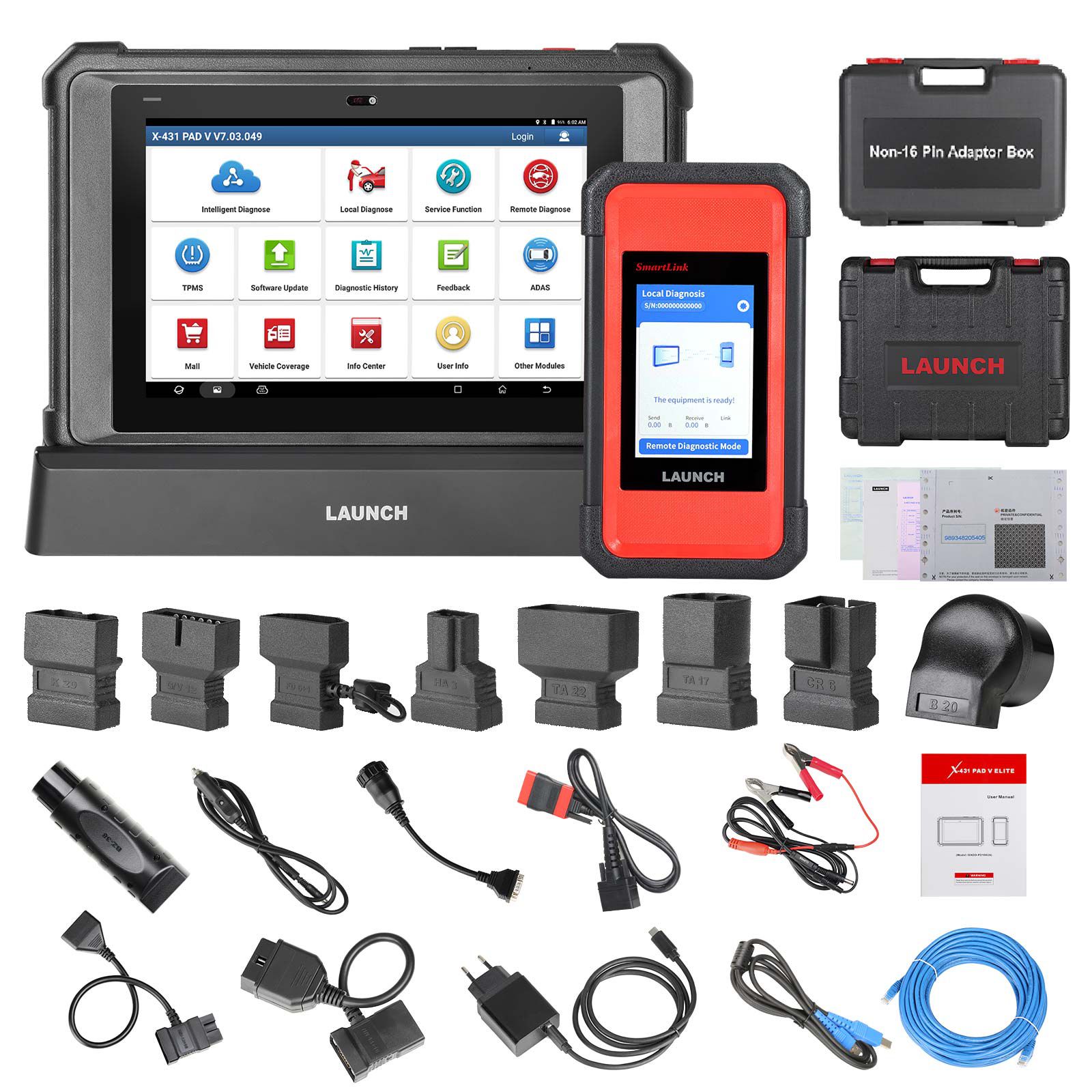 2025 Lançamento X431 PAD V Elite J2534 Ferramenta com Smartlink C Suporte ECU/ECM Programa Online Mapa de Topologia CAN/CANFD/DoIP 60+ Serviços