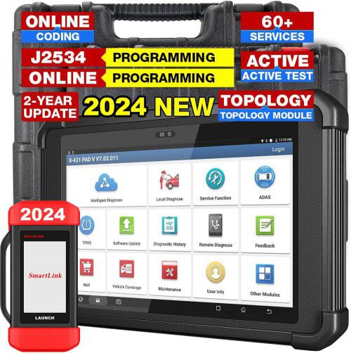 2025 Lançamento da ferramenta X431 PAD V Elite J2534 com o novo suporte Smartlink C para ECU/ECM Programa Online Mapa de Topologia CANFD/DoIP e mais de 60 serviços