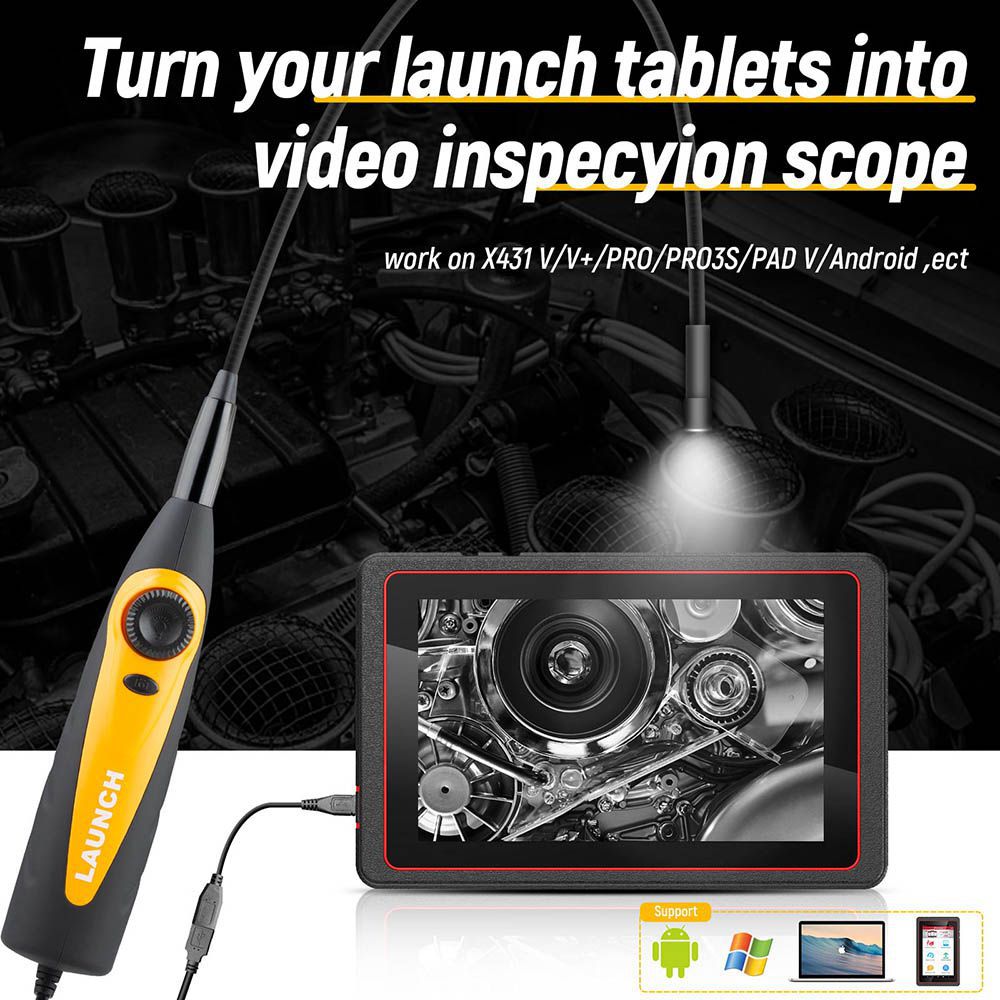 Lançamento X431 VSP-100 Video Scope Suporta LANÇAMENTO X-431 Scanners e todos os dispositivos Android e IOS