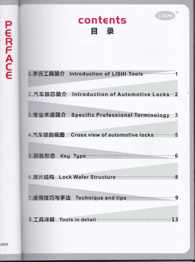 Lishi 2 -in -1 Ferramentas Manual do Utilizador (Chinês)